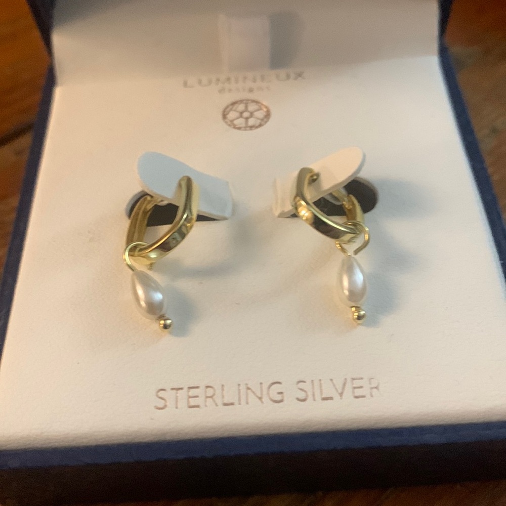 Lumineux designs- sterling silver- gold plated. Fresh water pearls